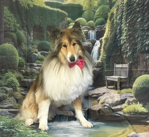 Groomed collie